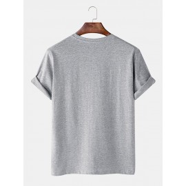 Mens Palm Tree Letter Print Cotton Short Sleeve T-Shirts