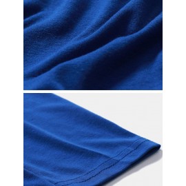 Mens Plain Pure Color Half Collar Cotton Basics Long Sleeve Bottoming T-Shirts