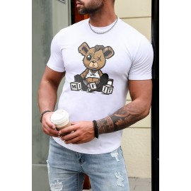 White Misfit Teddy Print Men's Graphic Tee