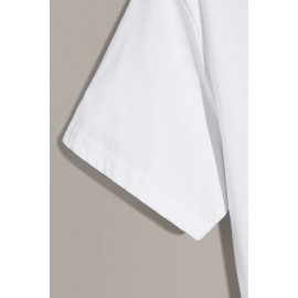 White Baseball Letter Graphic Print Sheath Men's T Shirt